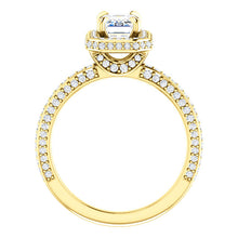 Emerald Halo Style Engagement Ring - I Heart Moissanites