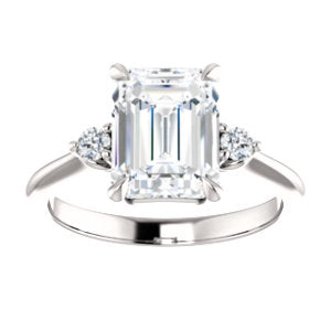 Emerald Accent Engagement Ring - I Heart Moissanites