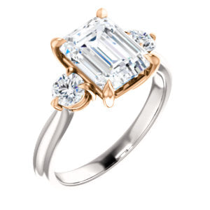 Emerald Accent Engagement Ring - I Heart Moissanites