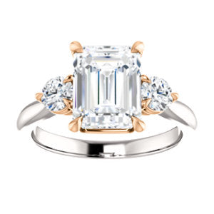 Emerald Accent Engagement Ring - I Heart Moissanites