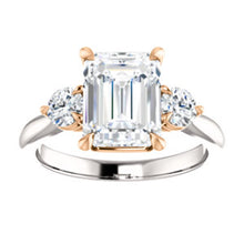 Emerald Accent Engagement Ring - I Heart Moissanites