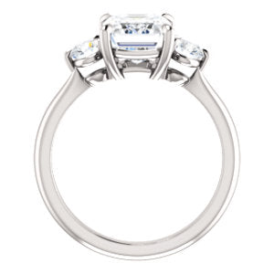 Emerald Accent Engagement Ring - I Heart Moissanites