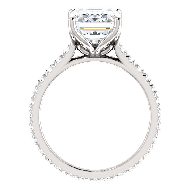 Emerald Claw Set Eternity Style Engagement Ring - I Heart Moissanites