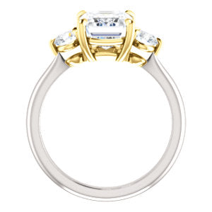 Emerald Accent Engagement Ring - I Heart Moissanites