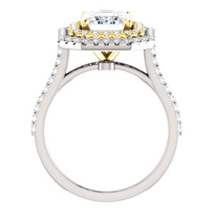 Emerald Double Halo Style Engagement Ring - I Heart Moissanites