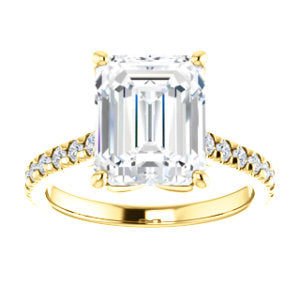 Emerald Claw Set Eternity Style Engagement Ring - I Heart Moissanites