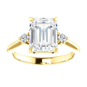 Emerald Accent Engagement Ring - I Heart Moissanites