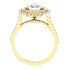 Emerald Double Halo Style Engagement Ring - I Heart Moissanites