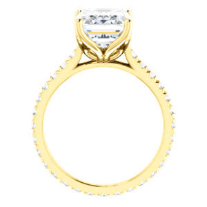 Emerald Claw Set Eternity Style Engagement Ring - I Heart Moissanites