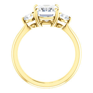 Emerald Accent Engagement Ring - I Heart Moissanites