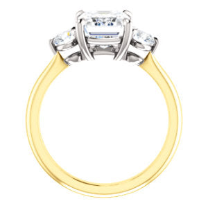 Emerald Accent Engagement Ring - I Heart Moissanites