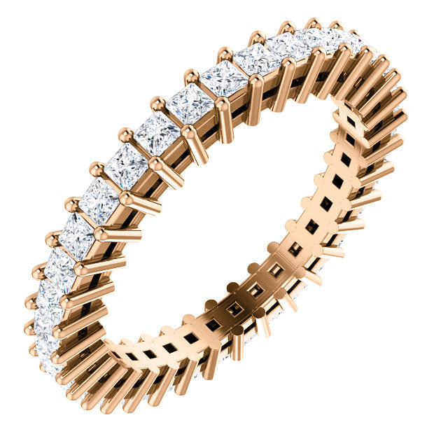 Princess Moissanite Eternity Band