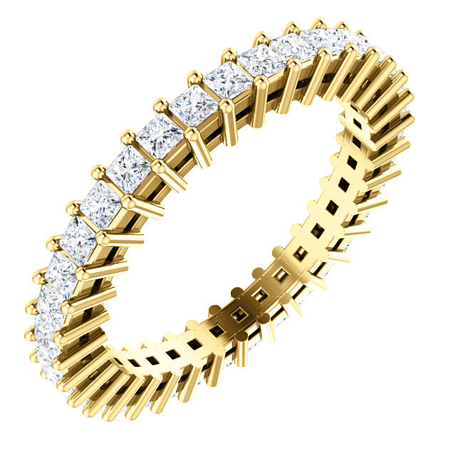 Princess Moissanite Eternity Band