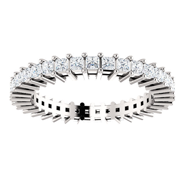 Princess Moissanite Eternity Band