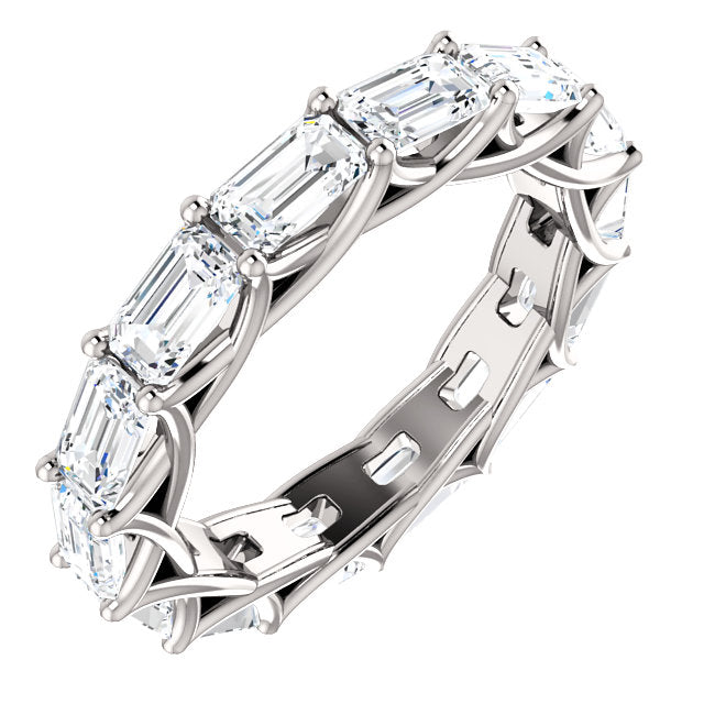 3.00ct Emerald Moissanite Eternity Band