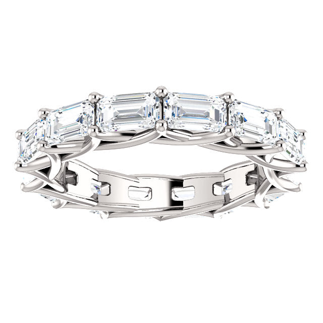 3.00ct Emerald Moissanite Eternity Band