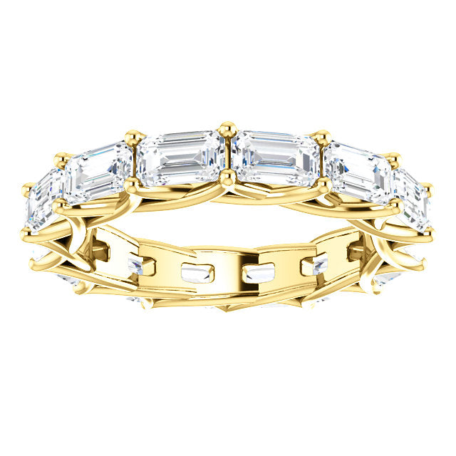 3.00ct Emerald Moissanite Eternity Band