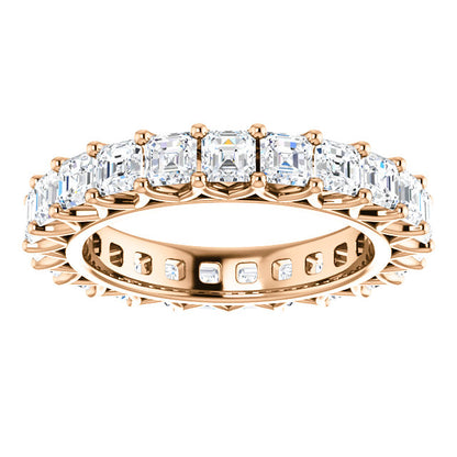 4.60ct Asscher Moissanite Eternity Band - I Heart Moissanites