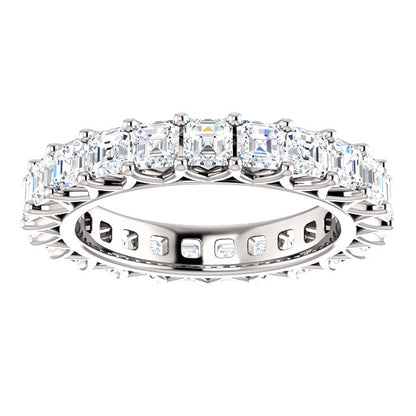 4.60ct Asscher Moissanite Eternity Band - I Heart Moissanites