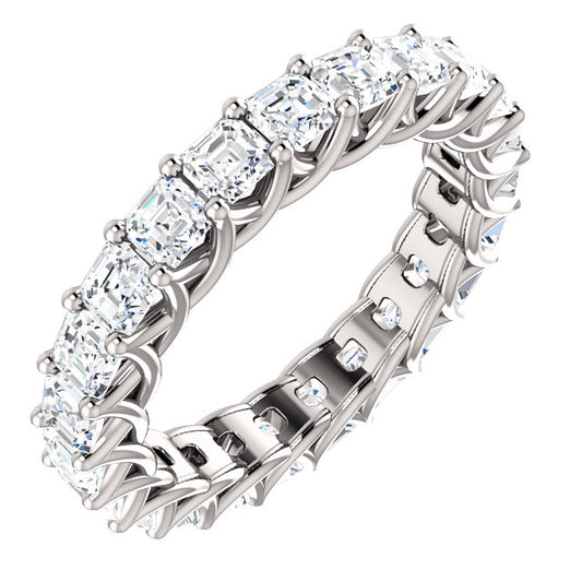 5.75ct Asscher Moissanite Eternity Band - I Heart Moissanites