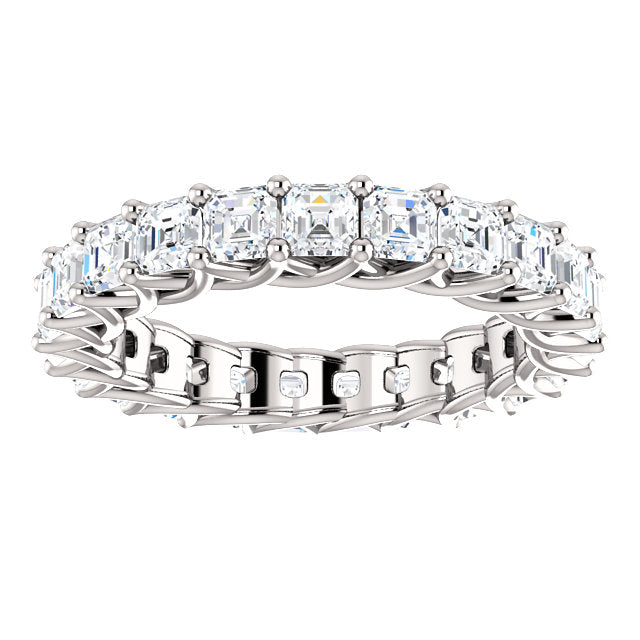 5.75ct Asscher Moissanite Eternity Band - I Heart Moissanites