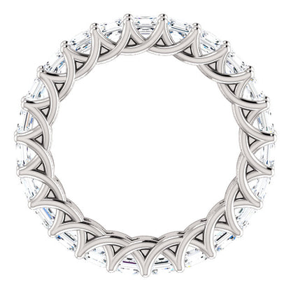 5.75ct Asscher Moissanite Eternity Band - I Heart Moissanites