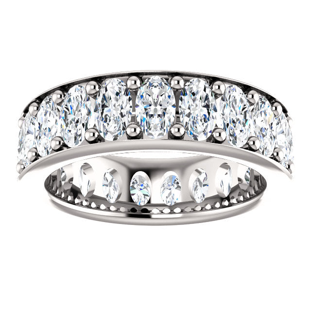 6.30ct Oval Channel Set Moissanite Eternity Band - I Heart Moissanites