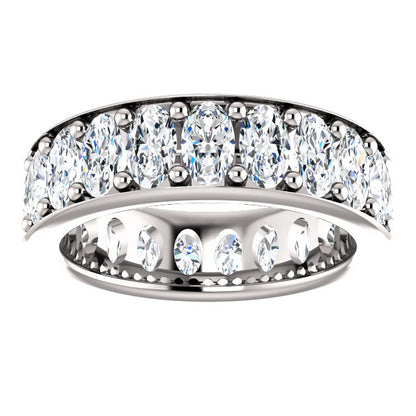 6.30ct Oval Channel Set Moissanite Eternity Band - I Heart Moissanites