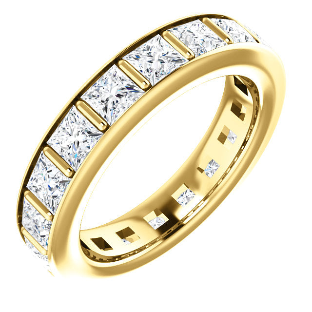 5.40ct Princess Channel Set Moissanite Eternity Band - I Heart Moissanites
