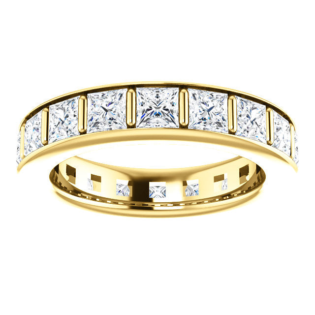5.40ct Princess Channel Set Moissanite Eternity Band - I Heart Moissanites