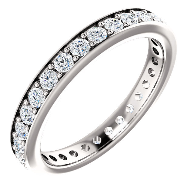 0.90ct Round Brilliant Channel Set Moissanite Eternity Band - I Heart Moissanites