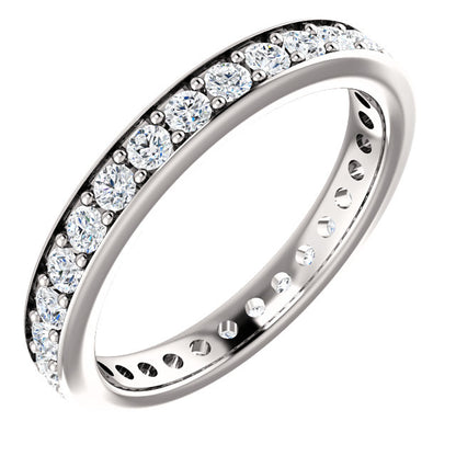 0.90ct Round Brilliant Channel Set Moissanite Eternity Band - I Heart Moissanites