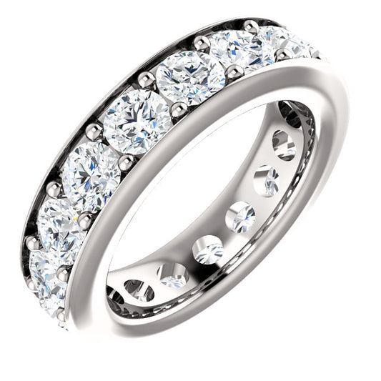 5.10ct Round Brilliant Channel Set Moissanite Eternity Band - I Heart Moissanites