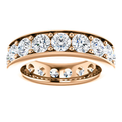 5.10ct Round Brilliant Channel Set Moissanite Eternity Band - I Heart Moissanites