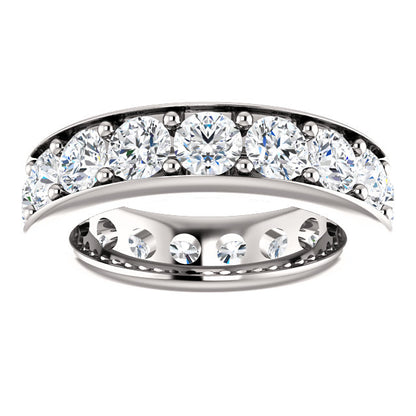 5.10ct Round Brilliant Channel Set Moissanite Eternity Band - I Heart Moissanites