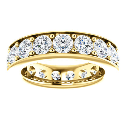 5.10ct Round Brilliant Channel Set Moissanite Eternity Band - I Heart Moissanites