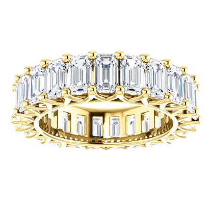 6.90ct Emerald Moissanite Eternity Band - I Heart Moissanites
