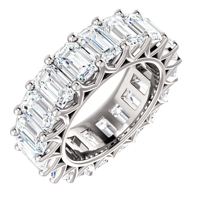 9.50ct Emerald Moissanite Eternity Band - I Heart Moissanites