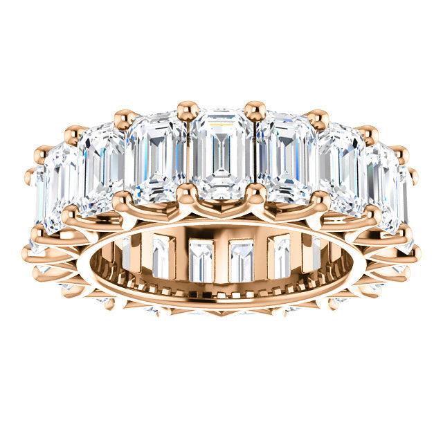 9.50ct Emerald Moissanite Eternity Band - I Heart Moissanites