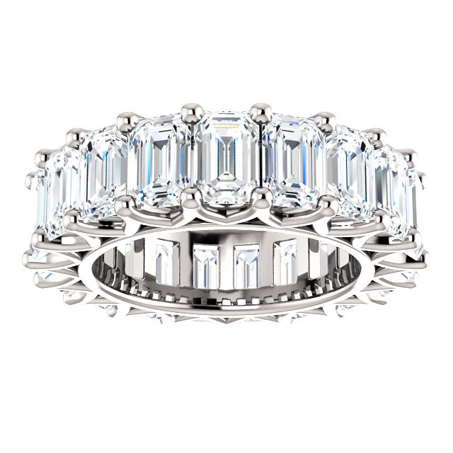 9.50ct Emerald Moissanite Eternity Band - I Heart Moissanites