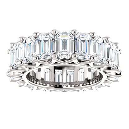 9.50ct Emerald Moissanite Eternity Band - I Heart Moissanites