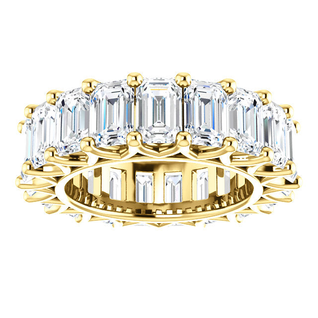 9.50ct Emerald Moissanite Eternity Band - I Heart Moissanites