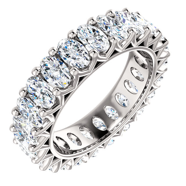 6.90ct Oval Moissanite Eternity Band - I Heart Moissanites