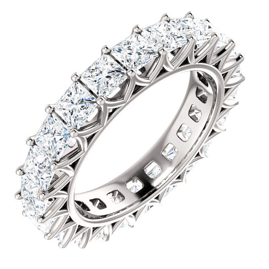 6.60ct Princess Moissanite Eternity Band - I Heart Moissanites