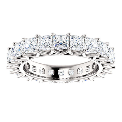 6.60ct Princess Moissanite Eternity Band - I Heart Moissanites