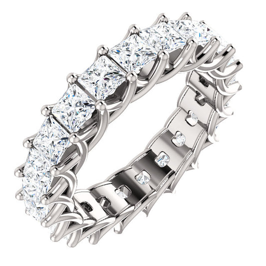 6.30ct Princess Moissanite Eternity Band - I Heart Moissanites