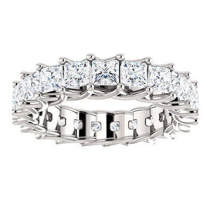 6.30ct Princess Moissanite Eternity Band - I Heart Moissanites