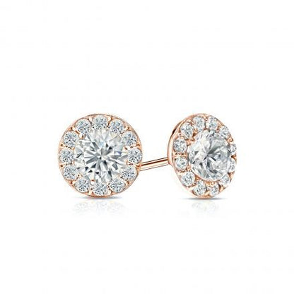 Halo Style Stud Earrings - I Heart Moissanites