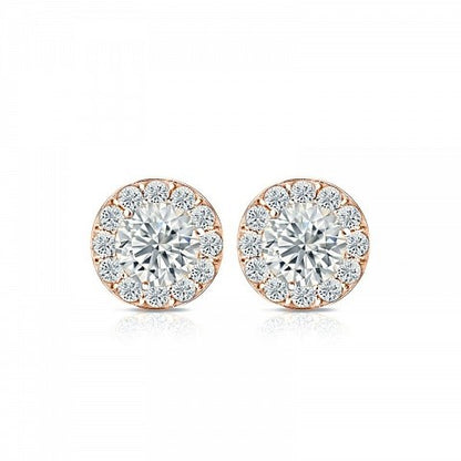 Halo Style Stud Earrings - I Heart Moissanites
