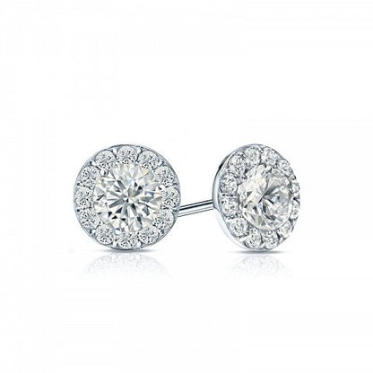 Halo Style Stud Earrings - I Heart Moissanites